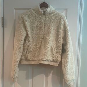Lucky Brand Cream Teddy quarter zip